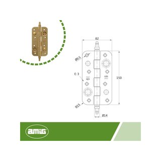 Amig bisagra seguridad acero inoxidable puertas