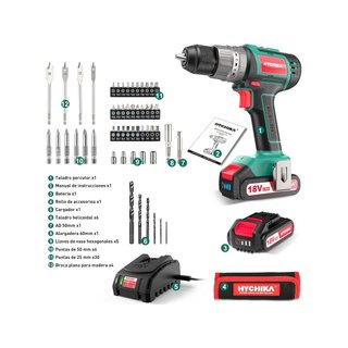 HYCHIKA taladro atornillador batería brushless