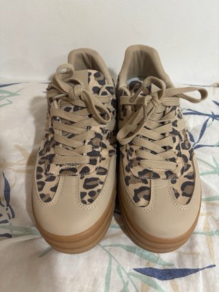 Zapatillas Mujer Animal Print Beige/Marrón