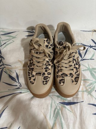 Zapatillas Mujer Animal Print Beige/Marrón