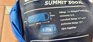 Saco de dormir Mountain Warehouse Summit 300XL