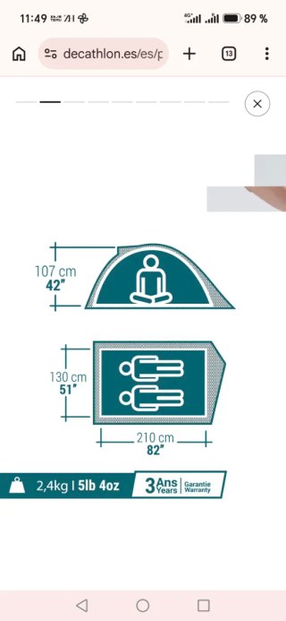 Tienda de campaña Quechua 100