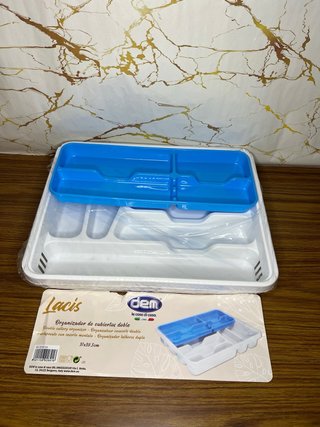 Organizador de cubiertos doble Lacis