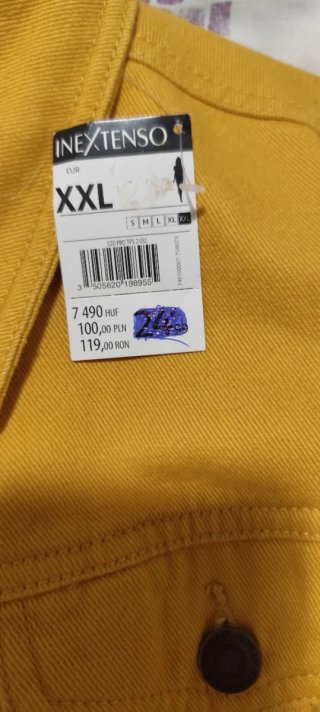 Chaqueta Vaquera Amarilla Inextenso Talla XXL