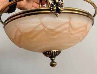 Lámpara colgante de cristal y latón