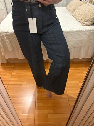 Pantalones Zara Anchos Azul