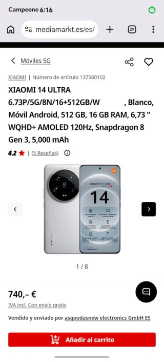 Xiaomi 14 Ultra 512GB Blanco