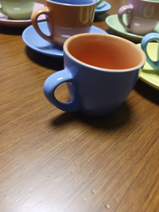 Juego 5 Tazas Café Cerámica Colores