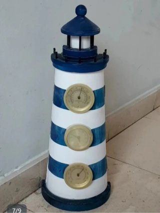 Faro Decorativo con 3 Termómetros,reloj y  llavero