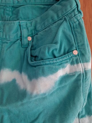 Pantalón corto vaquero Mango color azul turquesa