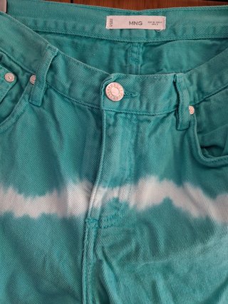 Pantalón corto vaquero Mango color azul turquesa