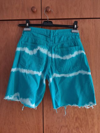 Pantalón corto vaquero Mango color azul turquesa