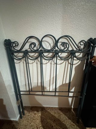 2 Cabeceros Cama 90 Metal Negro