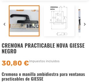 Manilla Cremona Practicable Derecha.