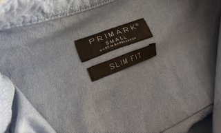 Camisa Primark Slim Fit Celeste Hombre Talla S