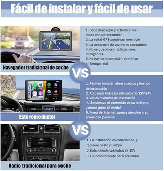 AWESAFE Pantalla 7'' CarPlay Android Auto Mirror