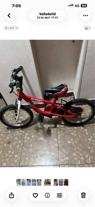 Bicicleta infantil 16 con ruedines