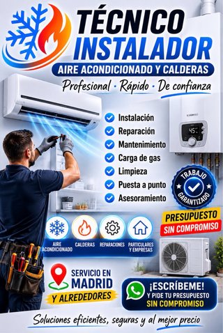 TÉCNICO/ RECARGA GÁS/ AIRES ANTIGUOS / REPARACIÓN