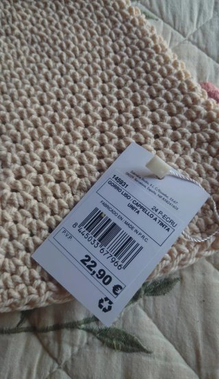 Gorro crochet Natura beige