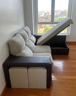 Divano chaiselongue in pelle/tessuto (Santander, Cantabria)