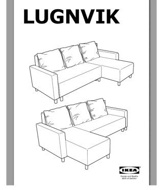 Sofá Cama Ikea LUGNVIK Rojo