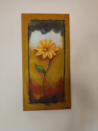 Conjunto 3 cuadros decorativos flores amarillas