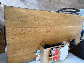Mesa comedor madera y hierro