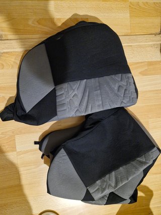 Fundas asientos delanteros coche gris/negras
