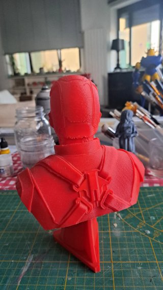 Busto Capitan America Zombie Rosso stampa 3d