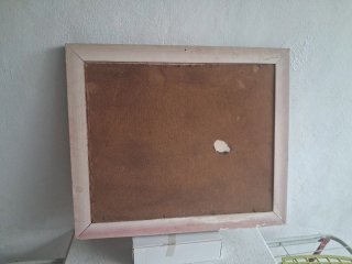 Cuadro antiguo pintado a mano con marco