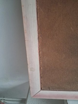 Cuadro antiguo pintado a mano con marco
