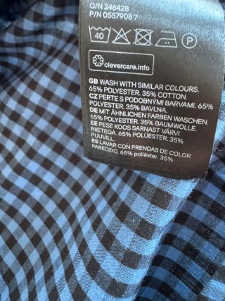 Camicia H&M Uomo Slim Fit Blu/Nero XXL