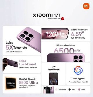 Xiaomi 17T 5G Negro PRECINTADO