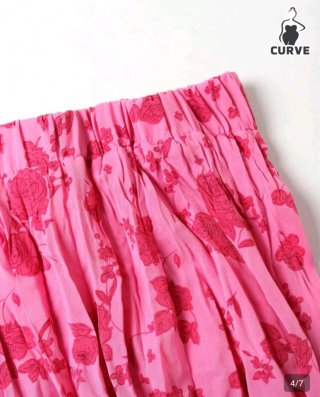 Falda larga verano floral rosa Talla XXL. NUEVA