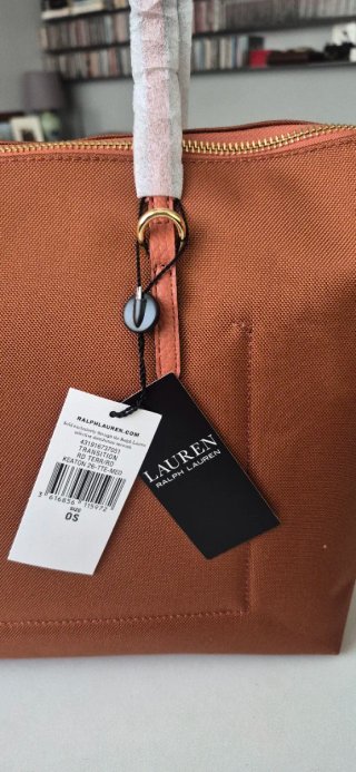 Bolso Tote Ralph Lauren, color teja