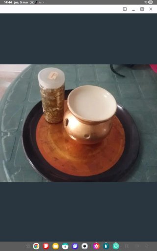 OCASION Juego aromático dorado con piedrecitas
