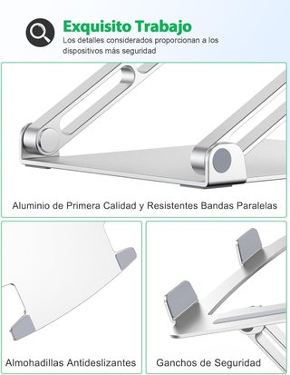 Soporte Portatil Mesa Estable Compatible con MacBook Pro y Tabletas 10-16”