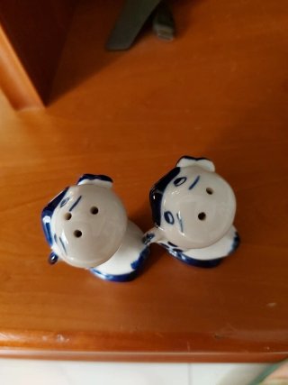 Set Sale Pepe Vintage Ceramica bianca e blu