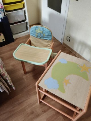 Trona de madera 2 en 1