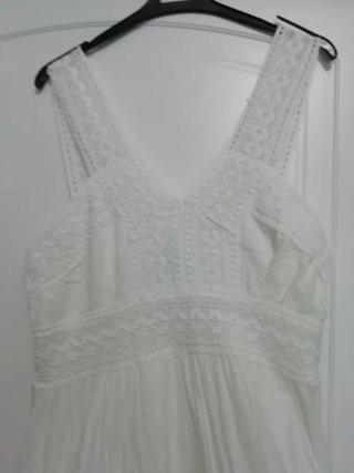 Abito lungo bianco pizzo