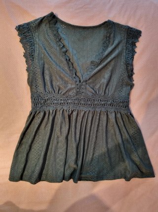 Blusa Shein sin manga verde talla XL