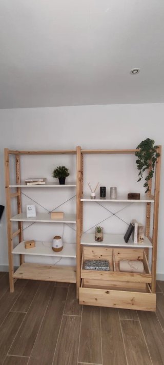 Estantería Doble Madera Blanca