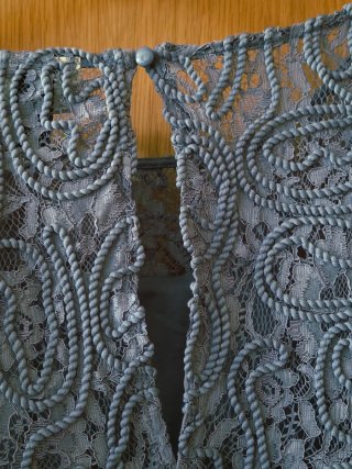 Blusa azul encaje bordado T.50 NUEVA