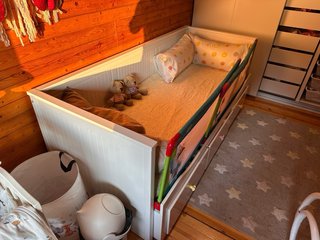 Cama diván blanca 3 cajones HEMNES