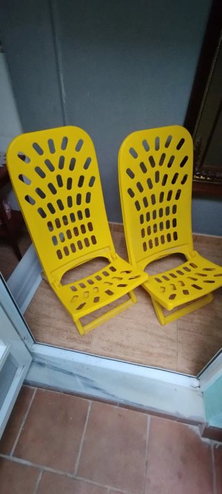 2 Sillas de Playa Amarillas Plegables