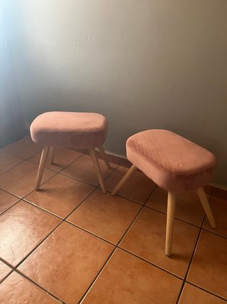 Pouf Maison du Monde in velluto rosa (2)