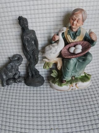 Figuras decorativas: Elefante, Dama y Anciano