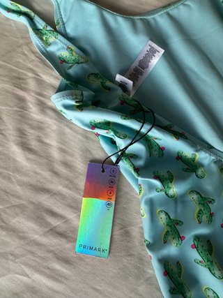 Bañador estampado cactus azul. Sin estrenar
