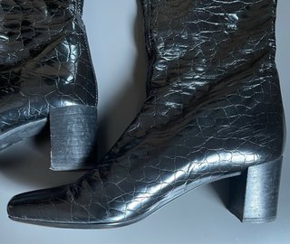 Botas Mascaró Piel Cocodrilo Negras Talla 38