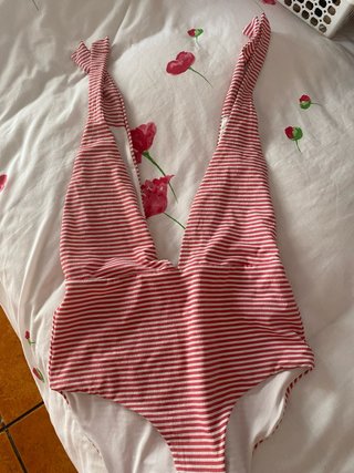 Bañador rayas rojo y blanco